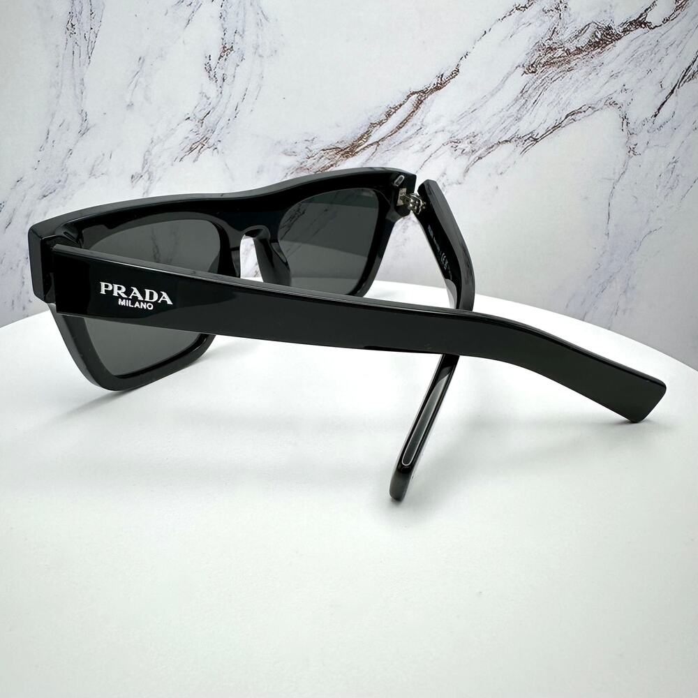 NEW PRADA Sunglasses Black Square Rectangle 54mm w/ Box & Case PRADA - Picture 12 of 16